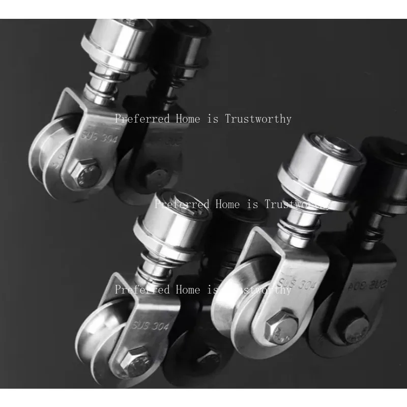 Suitable for 304 Stainless Steel U/V/H Groove Pulley, Spring Shock Absorbing Caster Wheel, Sliding Door Track Guide Roller 1PC view 2