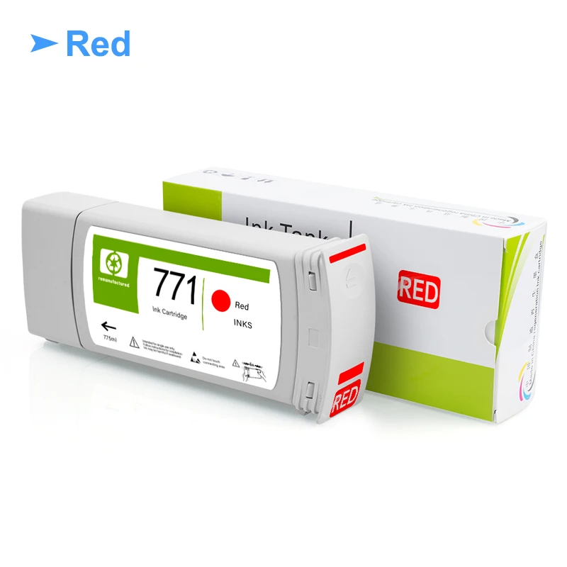 خرطوشة حبر متوافقة مع HP 771 مع حبر الصباغ الكامل HP771 لطابعة HP Designjet Z6200 Z6600 Z6800 775 مللي B6Y15A B6Y21A