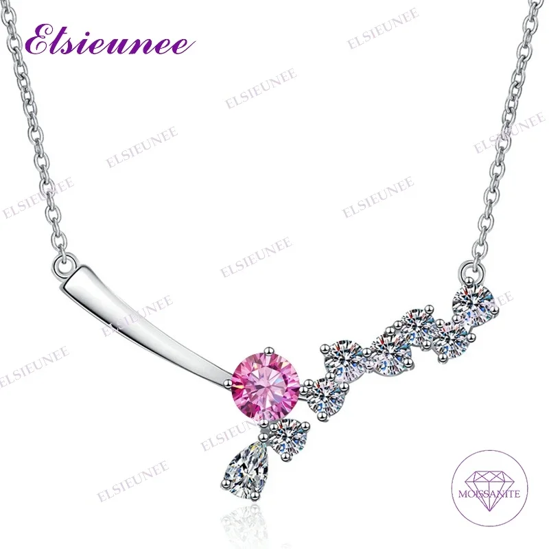 

Trendy 925 Sterling Silver 1CT Moissanite Pendant Necklaces for Woman Sparkling Lab Diamond Wedding Chain Necklace Fine Jewelry