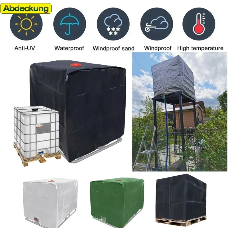 

Green 1000 liters IBC container aluminum foil waterproof and dustproof cover rainwater tank Oxford cloth UV protection cover