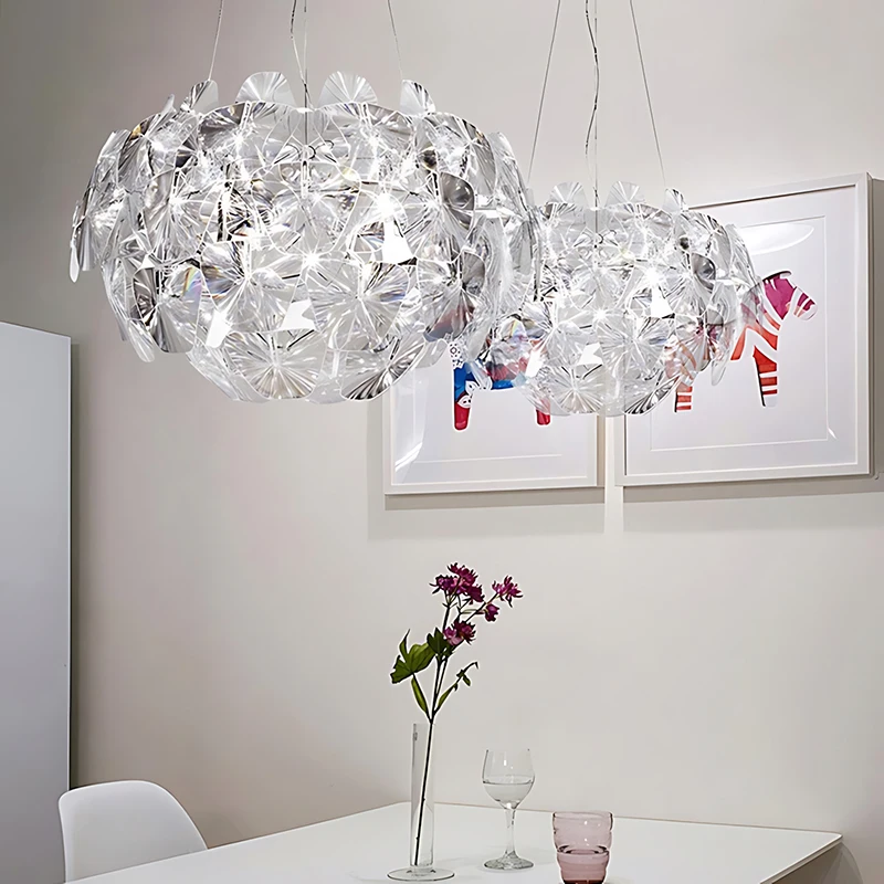 Lampe LED suspendue en acrylique au design nordique moderne, luminaire décoratif d'intérieur, idéal pour un salon, une chambre à coucher ou un restaurant