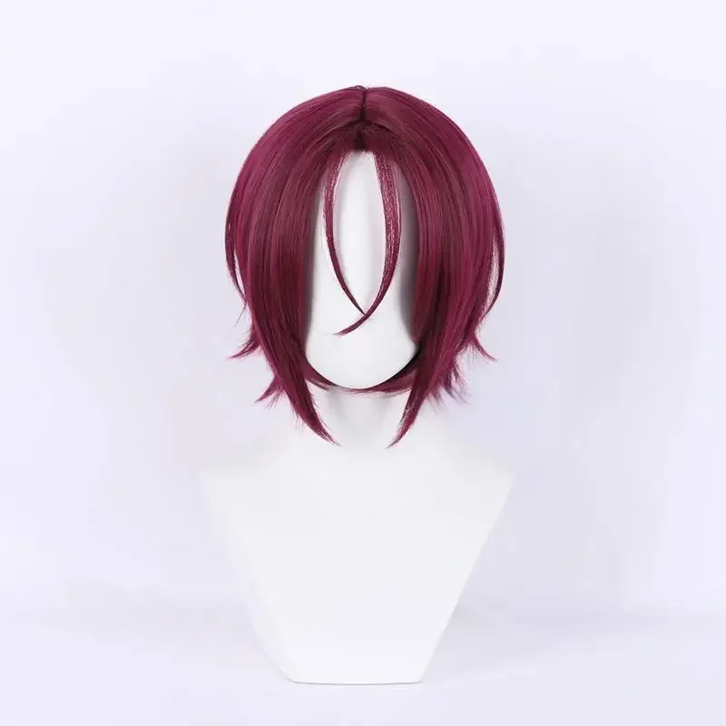 

Anime Free Eternal Summer Rin Matsuoka Cosplay Costume Wig Adult Men Short Wine Red Wigs Clothing Accessory Halloween Props