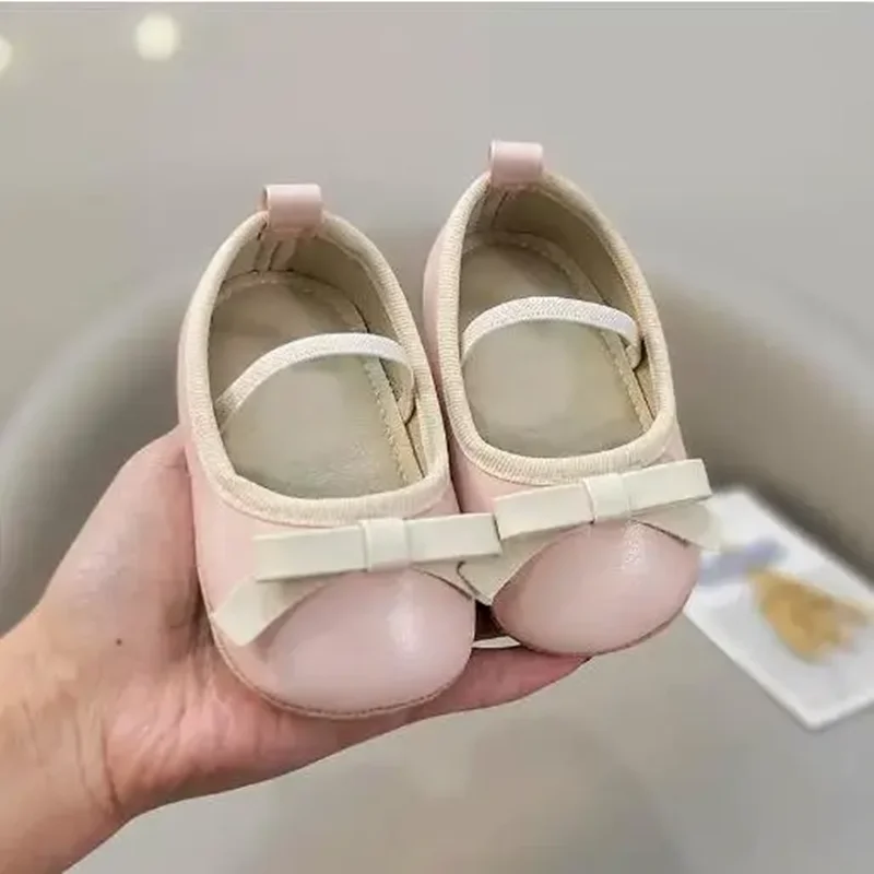 

0-18M Baby Girl Princess Shoes Toddler Non-slip Flat Soft-sole Cotton Rubber Crib Lovely Butterfly-knot Infant First Walkers