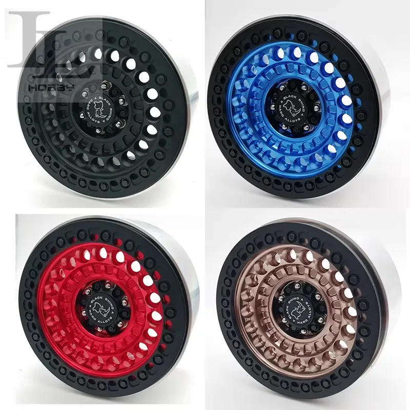 ล้อโลหะ Rhino Wheel ขนาด 2.2 นิ้ว สำหรับรถจำลองปีนเขาขนาด 1/10 พร้อมล็อคยาง ใช้ได้กับ SCX10 TRX-4 ควบคุมง่าย