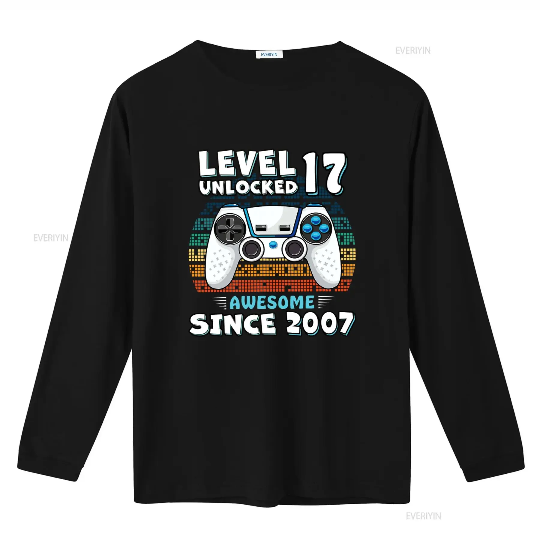 Cool 17th Birthday Boy Gamer T Shirt Level 17 Unlocked Awesome Since 2007 Perfect for Game Gaming Party vintage Washed
