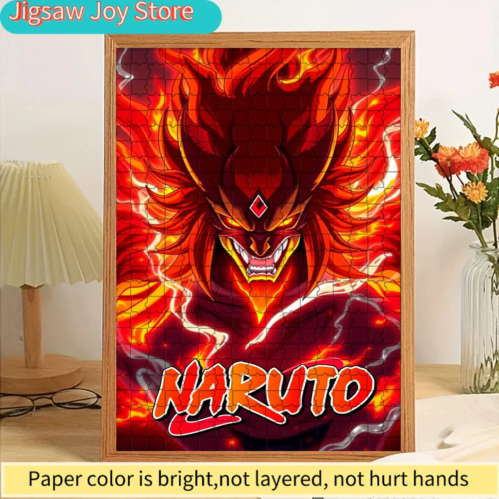 

Пазл из бумаги «Наруто: Огненная форма демонического лиса», аниме-пазл с изображением девятихвостого Курамы с эффектом пламени и красной молнии