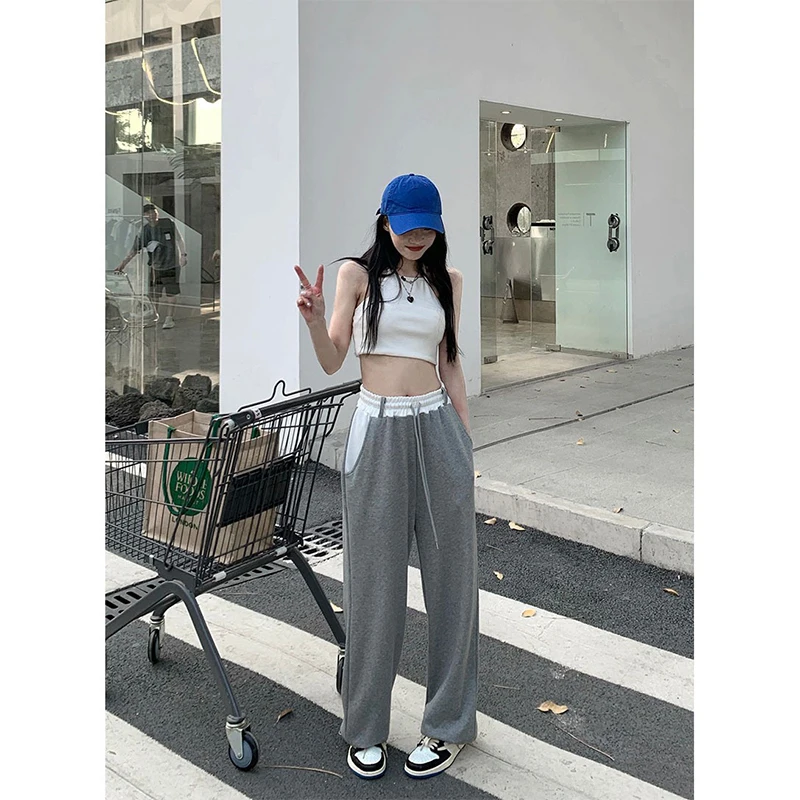 

BTFG 2022 Y2k Fashion Casual Loose Slim Retro Summer Sweatpants Women's Stretch High Waist Pants Women's Wide Leg Sweatpants