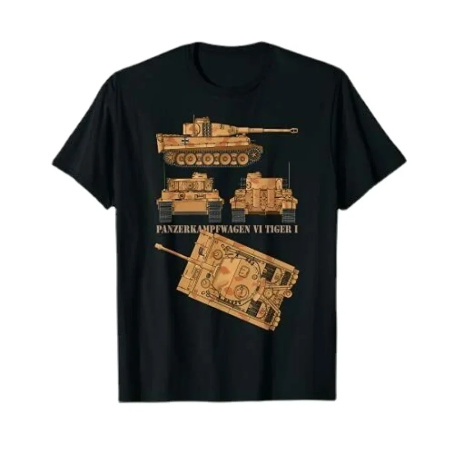 

Panzer VI Tiger I WW2 German Army Tank Illustration Men T-shirt