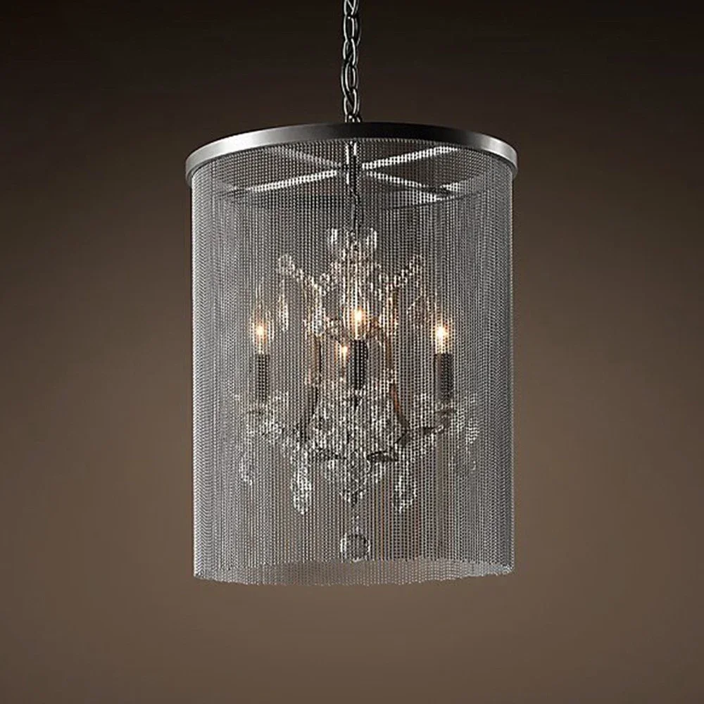 

Retro Black Bead LED Transparent Pendant Light Suitable for Bedroom Living Room Home Lighting Decoration Smoke Gray Design Light