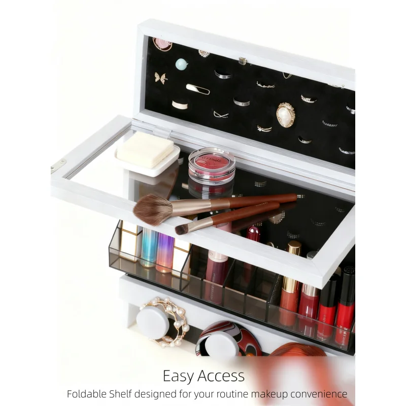 custom.Rotated Standing Jewelry Mirror Cabinet with Full Mirror