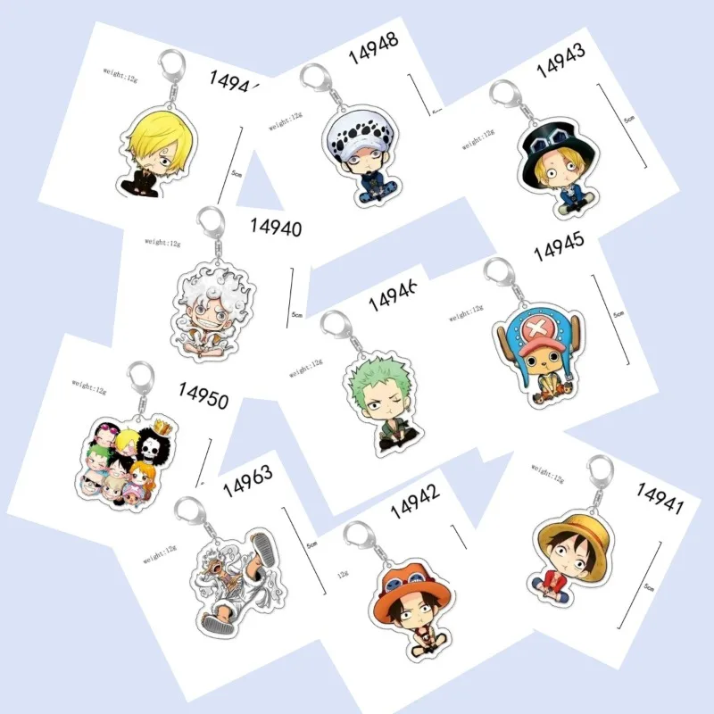 One Piece Cartoon Keychain Cap Luffy Anime Action Figure Zoro Sanji Home Car Key Decorate Children Birthday Gifts Christmas Gift