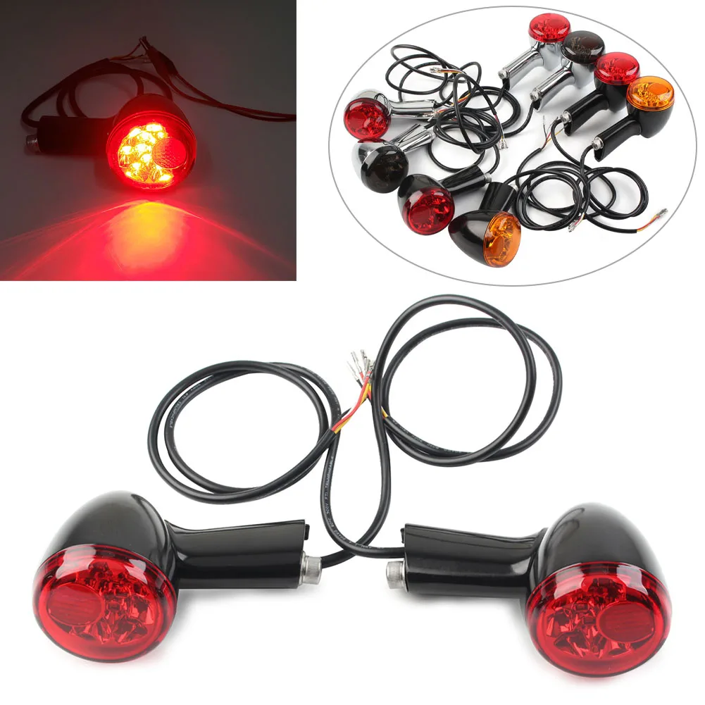 1Pair Motorcylce LED Rear Turn Signals Integrated Brake Running Light For Harley Davidson Sportster XL 883 1200 1992-2022