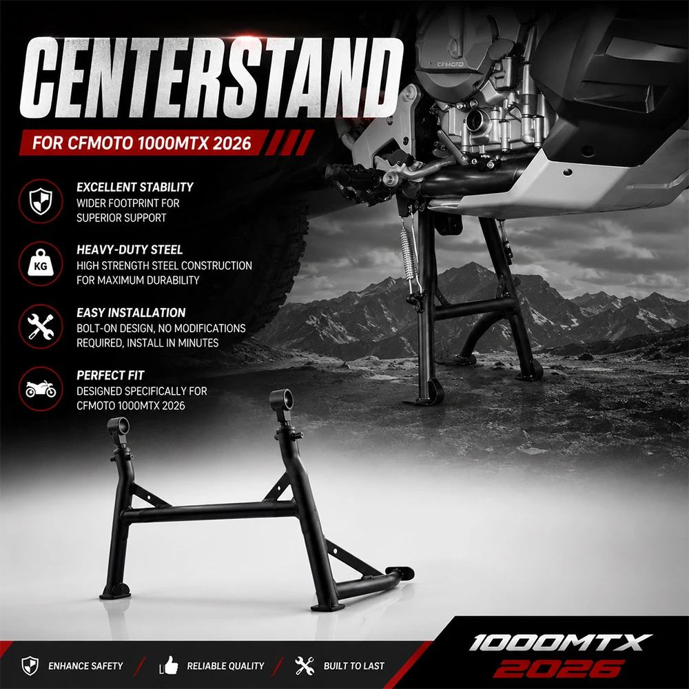 For CFMOTO 1000 MTX 1000MTX 2026 Motorcycle Side Central Stand Kickstands Double Support Large Support Original Accessories