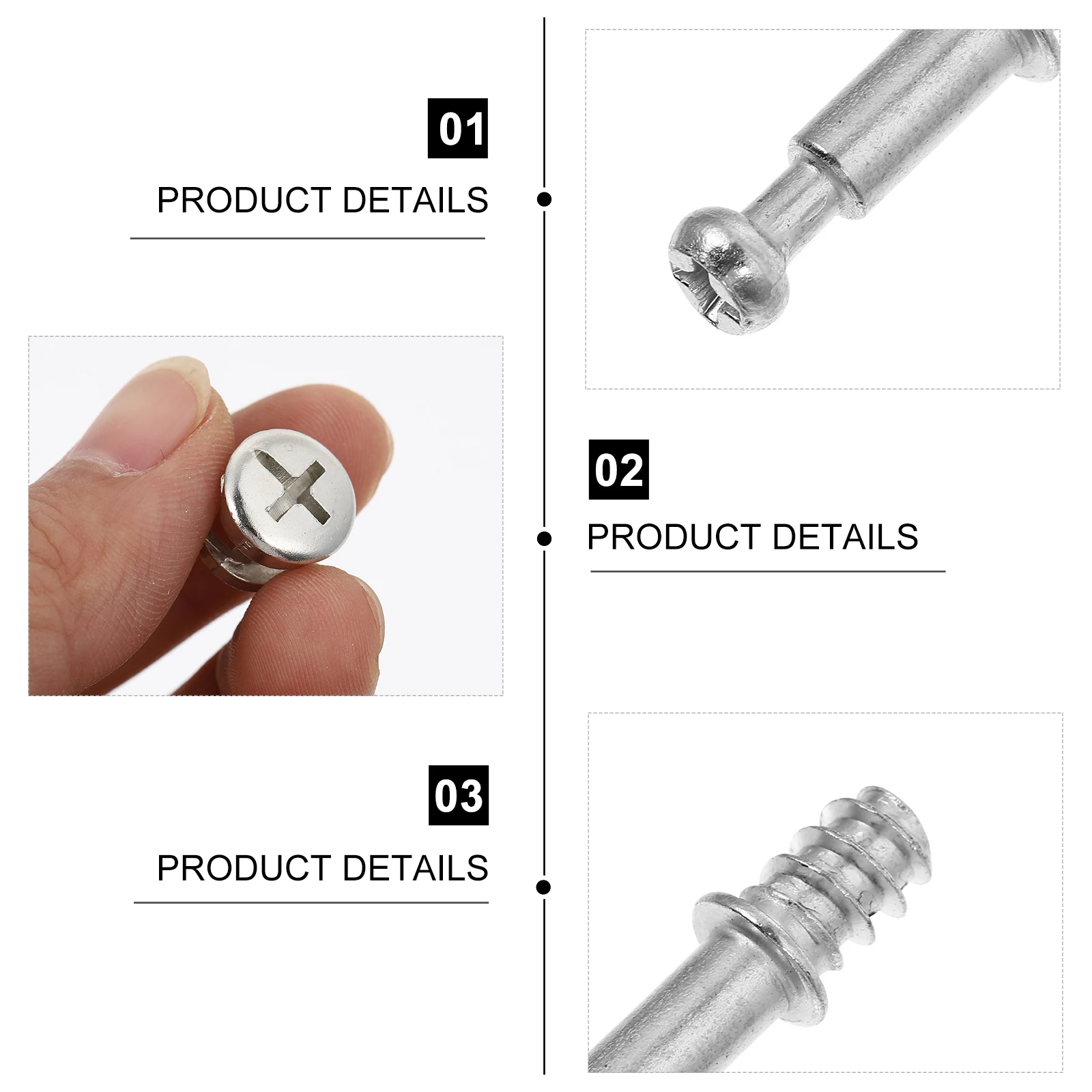 

50 Sets niture Connecting Hardware Kits Silver Nuts Screw Connector Zinc Alloy Wood Board Fixation Solution Tools