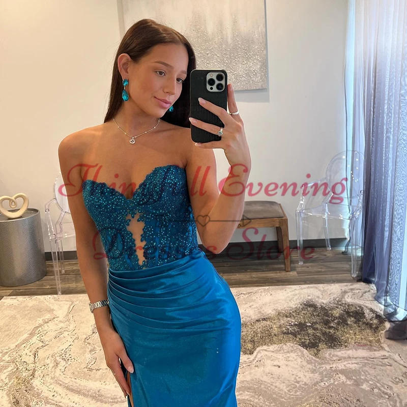 Thinyfull 2024 Mermaid Prom Dresses Formal Sweetheart Beadings Evening Party Dress Women Night Cocktail Prom Gowns Custom Size