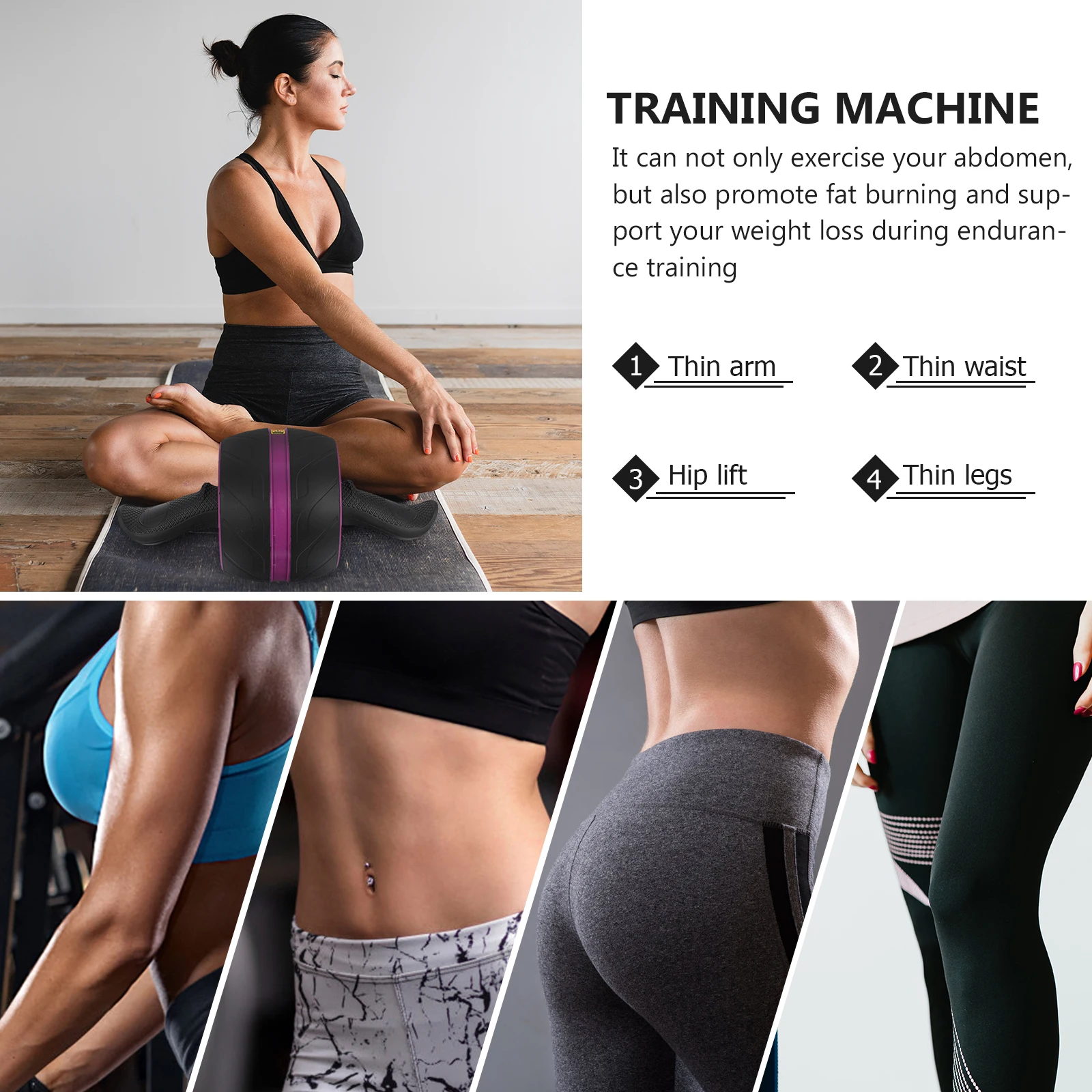 

1 pc Ab Roller Wheel Mat Included Durable Fitness Equipment Core Workout Exercise Roller Wheel For Abdominal Training Lower