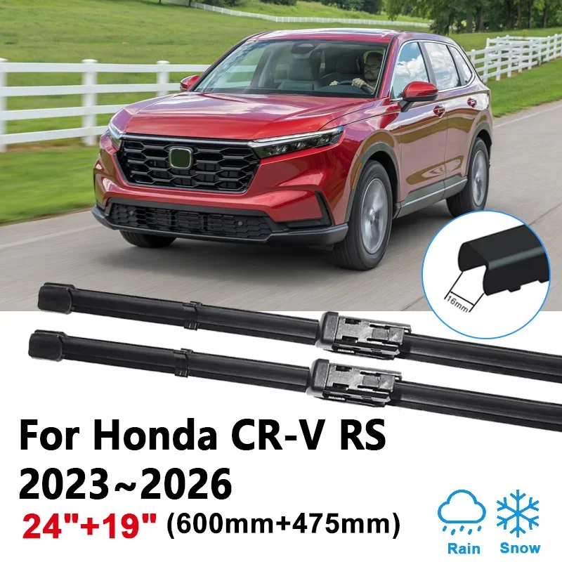 

24"+19" For Honda CR-V CRV RS 2023 2024 2025 2026 Car Front Wiper Blades Rubber Window Front Wipers Brush Tools Auto Accessories