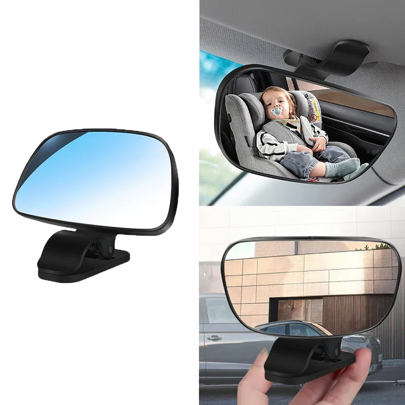 110*75mm Car Interior Rear View Mirrors In-Car Baby Observation Mirror Rotatable Auxiliary Observe Windshield Mount With Clips