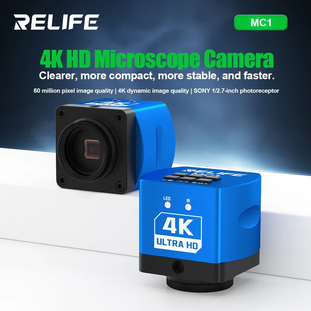 RELIFE MC1 4K HD Microscope Camera 4K Dynamic Image Quality 60 Million Pixel Image Quality for Industrial Microscope Camera