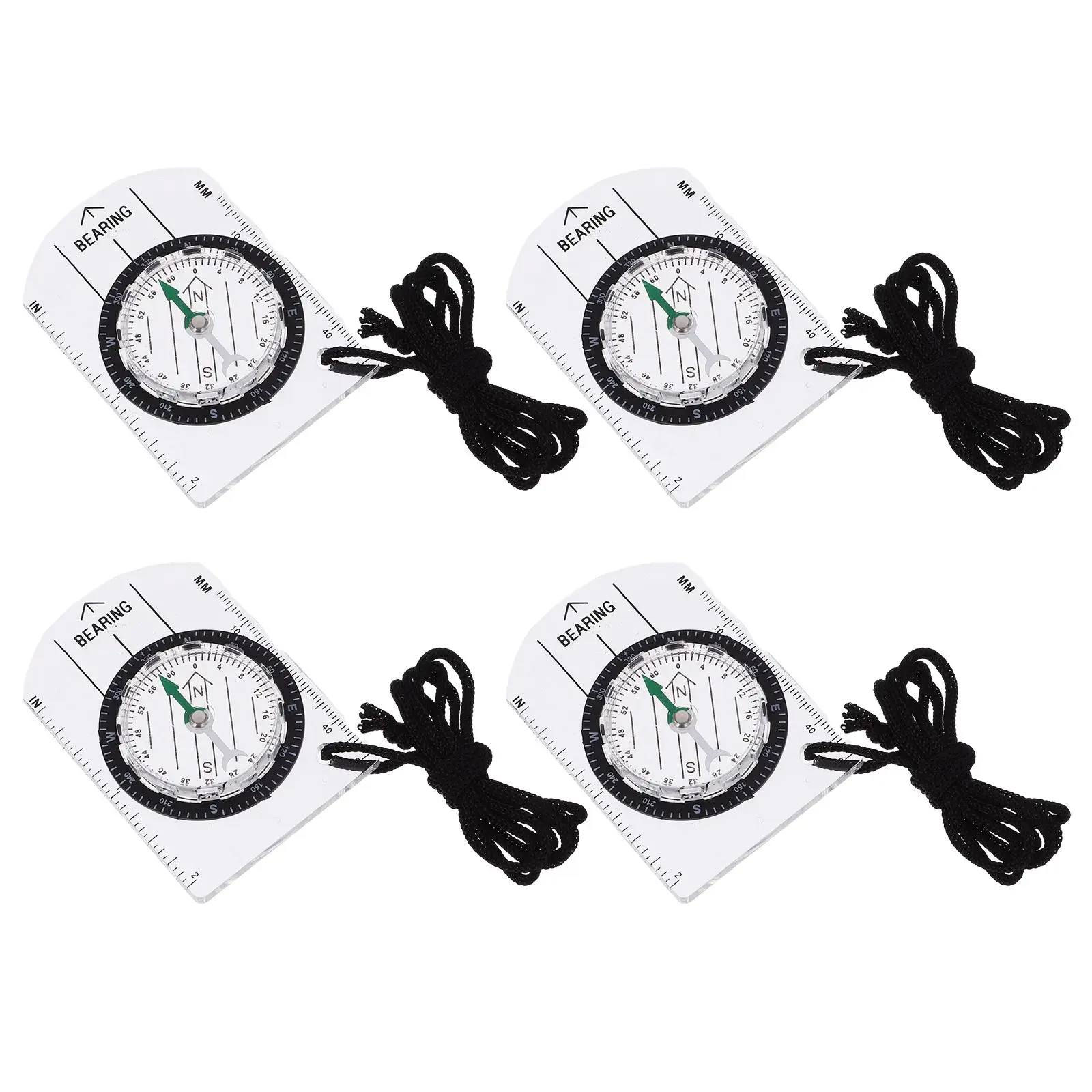 

4 Pcs High Transparency Portable Compass for Hiking Mini Size Outdoor Navigation Tool Pocket Gift