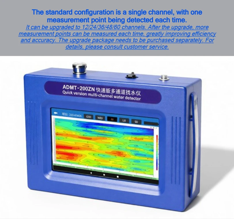 Quick Version Groundwater Detector, Expanded To A Maximum of 60 Channels, HD Android Touchscreen,200m Depth