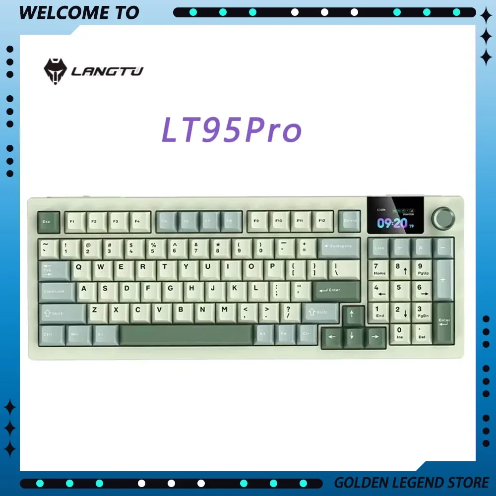 Langtu Lt95 Pro Gaming Keyboards Tri-Mode Hot Plug Macro Driver Bluetooth Wireless 2.4g RGB Light Customized Gaming Accessories