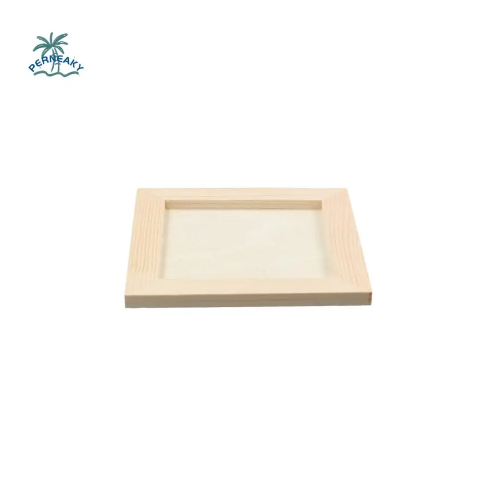

Art Puzzle Holder DIY Blank Clay Frames Painting Drawing Desktop Ornament Wooden Photo Holders Multi Size DIY Craft