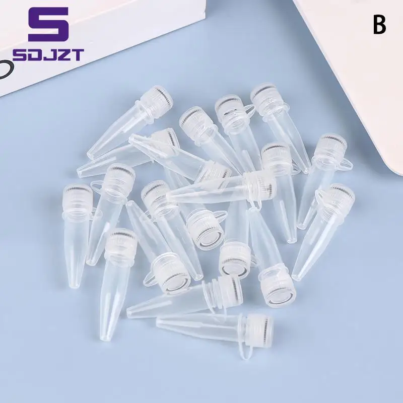 20pcs 1.5/1.8ml PP Lab Analysis Freezing Tubes Graduation Centrifuge Tube Volume Vials Bottles With Blocking Cap Screw Cap