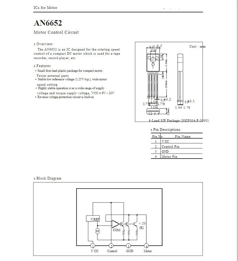 10 шт./лот AN6652 AN 6652 TO126-4 схема управления двигателем 100% новый оригинал