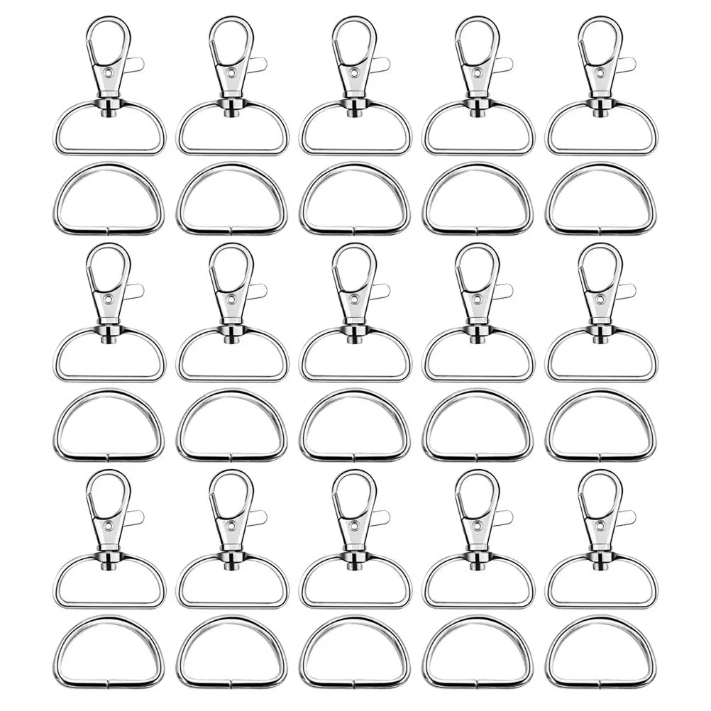 

70pcs Metal Swivel Buckles Zinc Alloy D Shaped Bag Buckles Set For Luggage Handle Strap Diy Handbag Accessories Craft Sewing