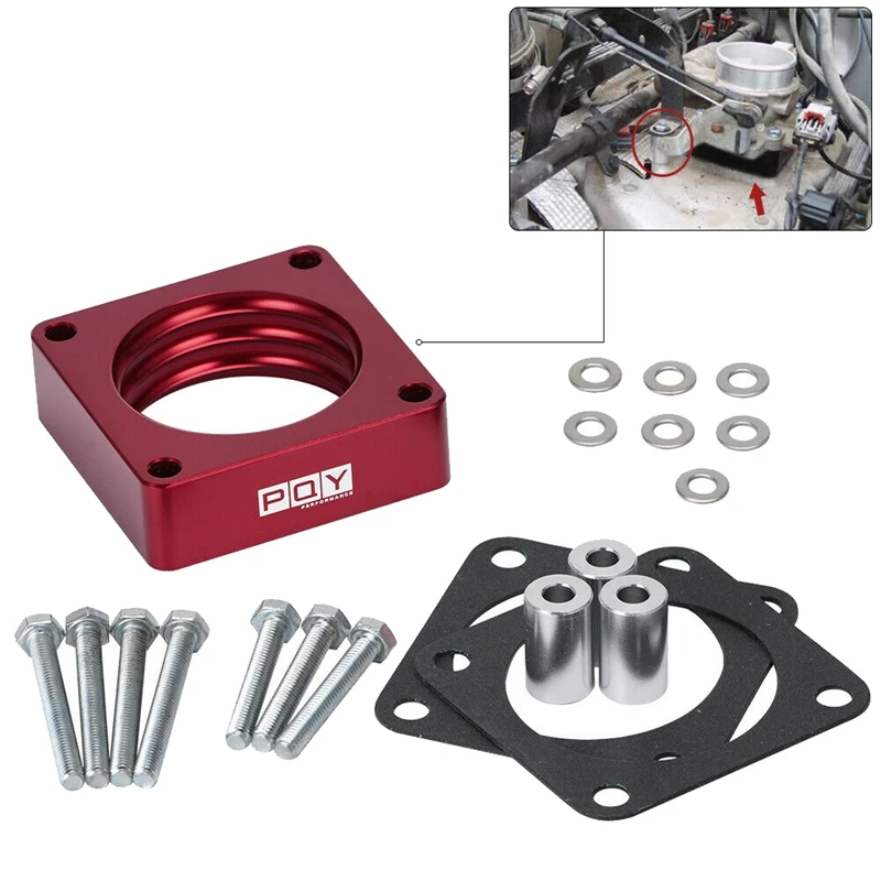 Red Throttle Body Spacer Gaskets Adaptor For Jeep Wrangler TJ YJ LJ Cherokee XJ 2.5L 4.0L Engine