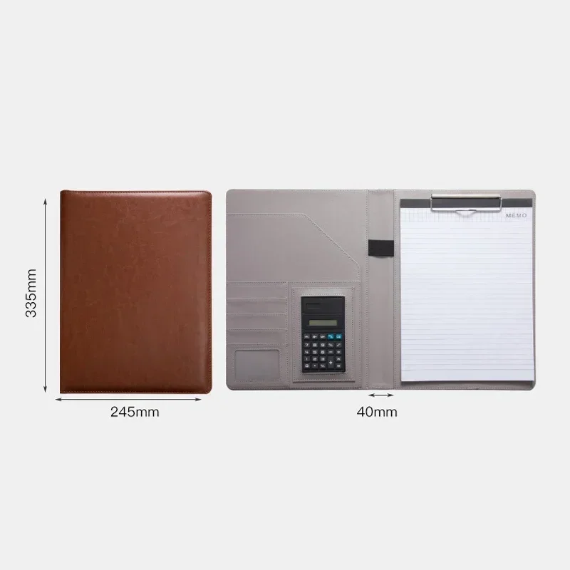 Leather PU Man Business Folder Clipboard Organizer Meeting Pad File for Document / Padfolio Women Holder Office