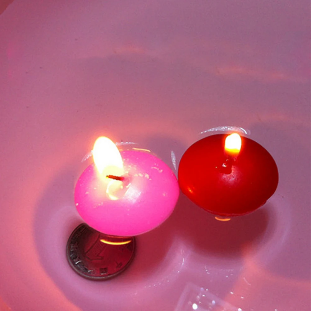 16Pcs Floating Discs Candles DIY Candles Unscented Discs Paraffin Floating Candles Ornament for Pool Party Wedding Decor
