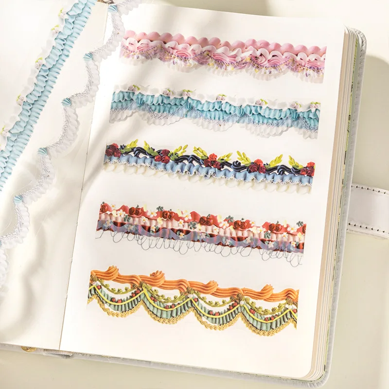 1roll/2roll Healing Lace Series Fresh Cream Lace Tape 6 Styles Journal DIY Decoration Supplies washi tapes view 3