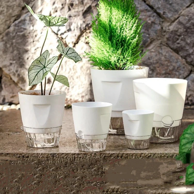Pots à fleurs auto-arrosants modernes en plastique pour orchidées et succulentes, jardinières d'intérieur pour balcon, maison, bureau et rebord de fenêtre