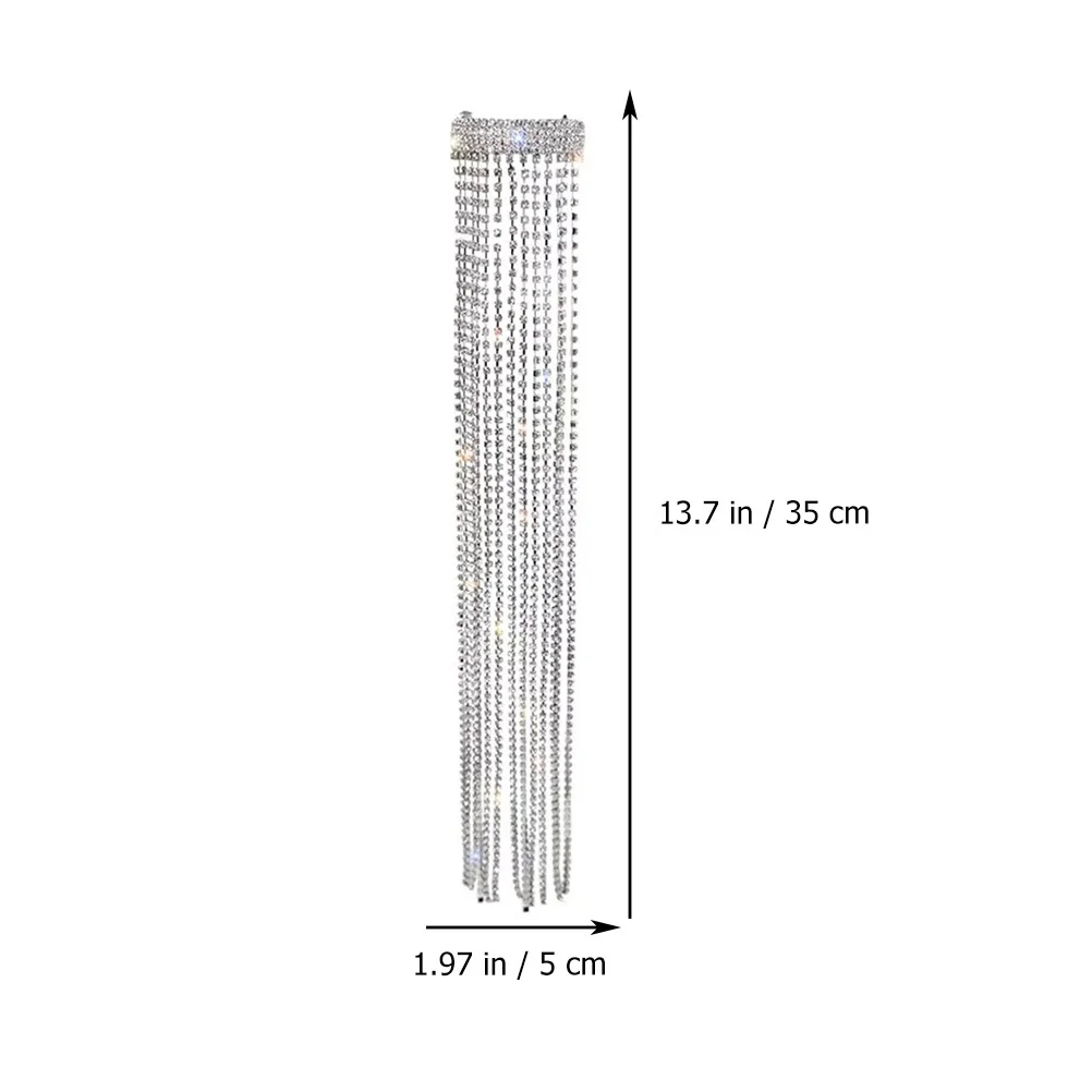 

Зажим-цепочка для наращивания волос с кисточками и хвостиком, головные уборы в стиле панк, цепочка из бисера, зажим для фестиваля, ночного клуба