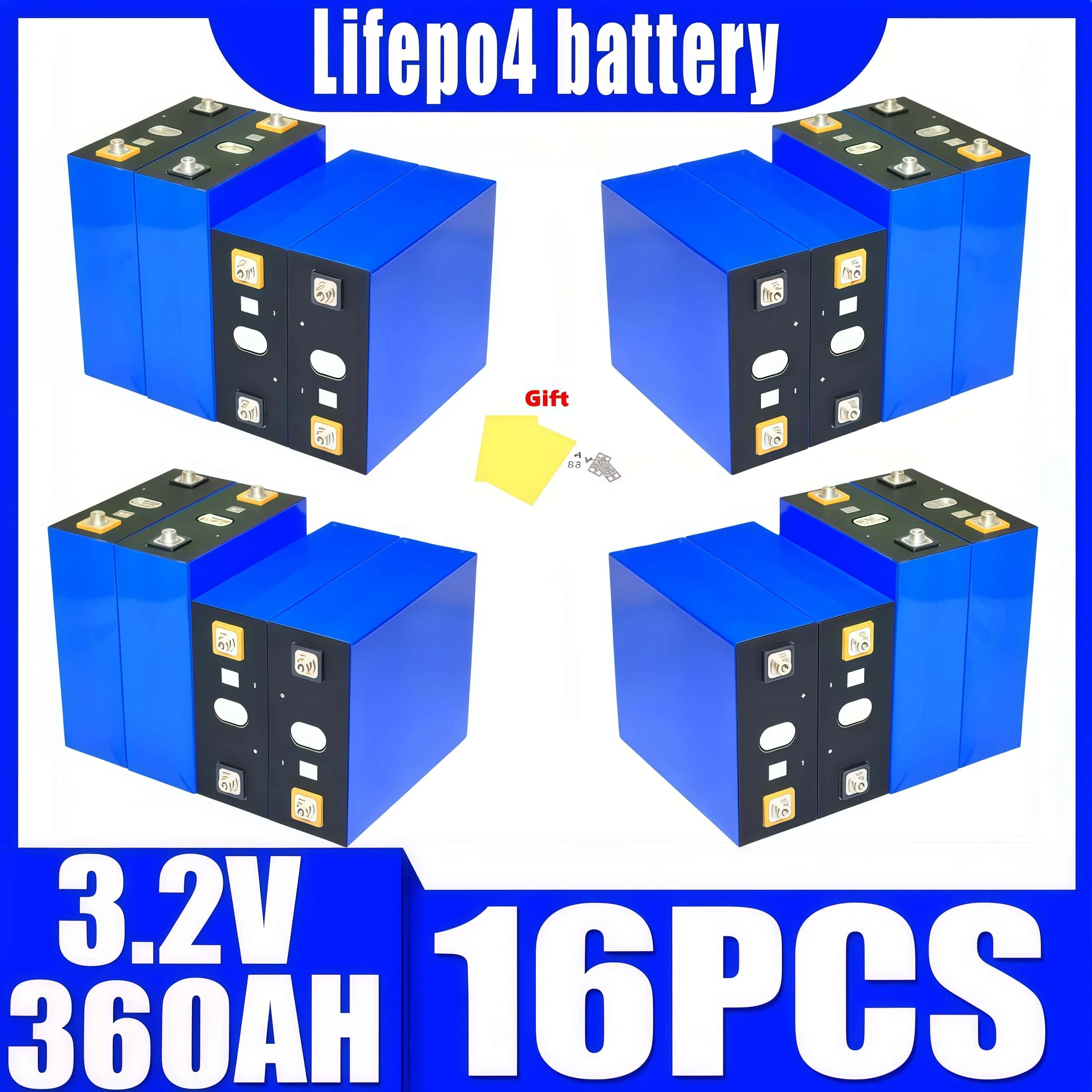 

duty-free New 360AH 340AH 100AH LiFePO4 3.2V electric vehicle ship solar system cells suitable for DIY olf solar energy camping