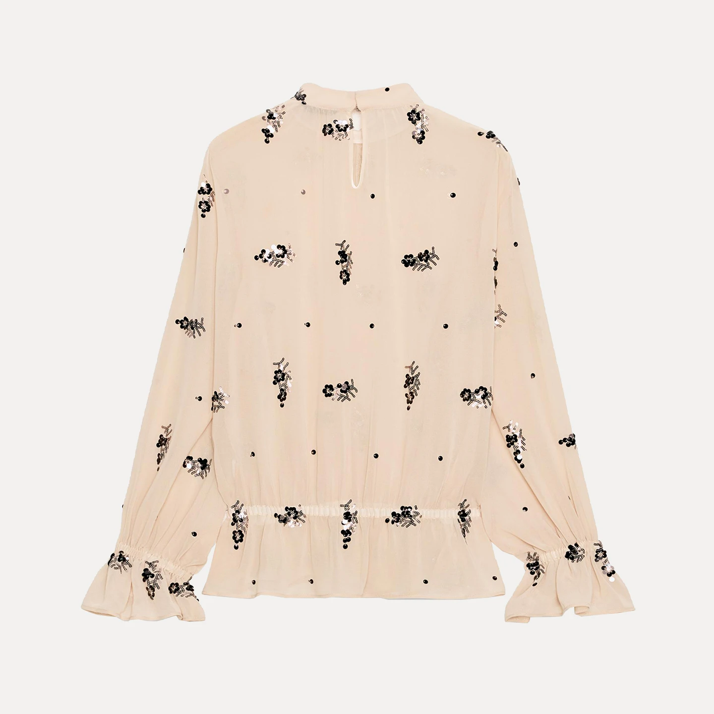 Perlina traslucida irt Versatile Abbigliamento quotidiano 2025 Autunno Nuovo Sle Donna Vestibilità ampia Lunga Sve Paillettes luminose Pendolari Sle