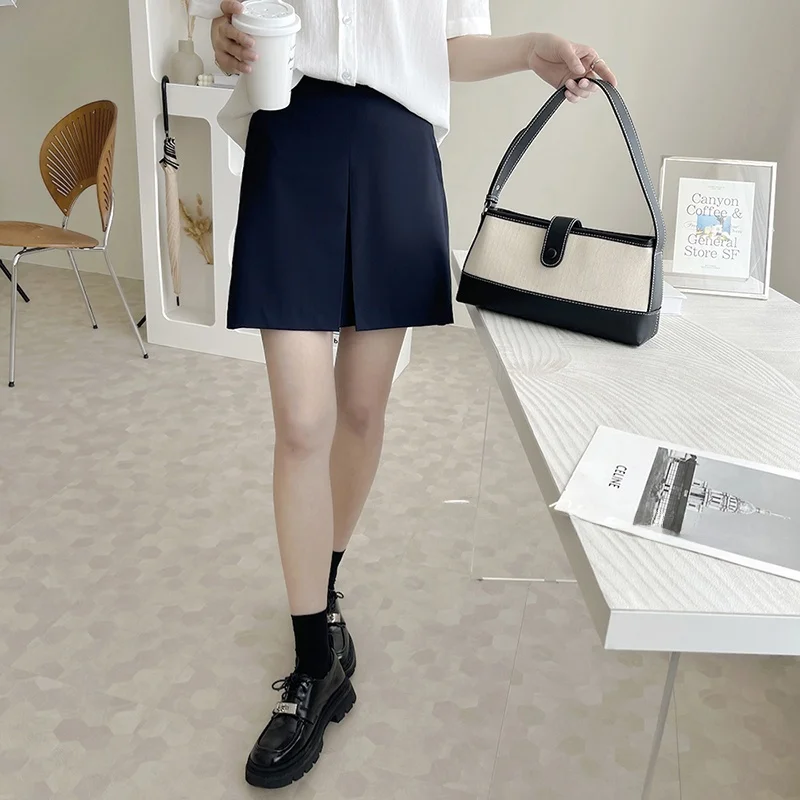

Slimming High Waist Asymmetrical Plaid Skirt Korean Sle Commute Zipper ket Detail A-Line ort Skirt for Women