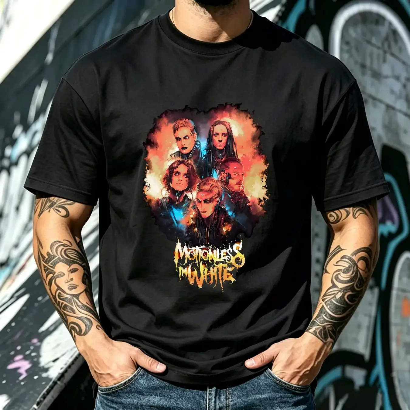 washed T Shirt Motionless in White Scoring the End of World Metalcore XL vintage Washed Stretched Versatile Soft Unisex