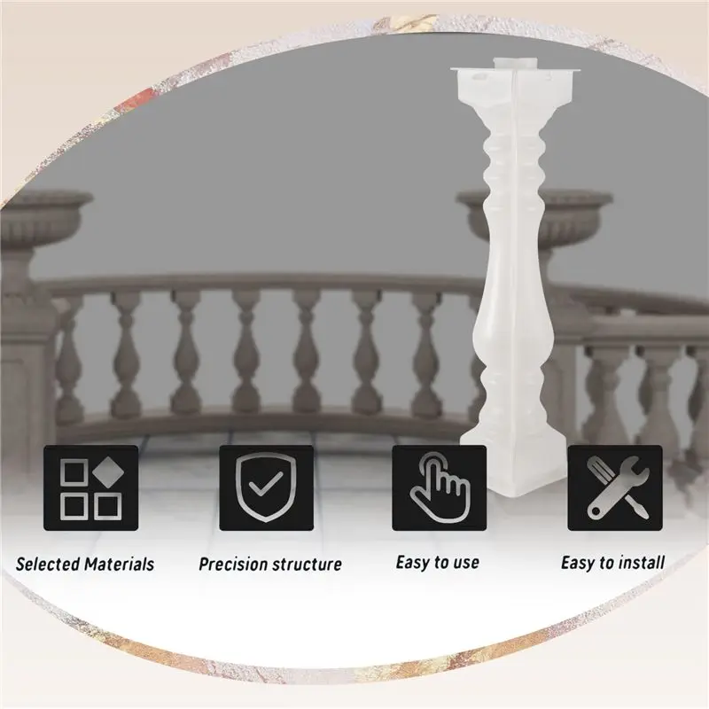 A68P-60X14cm Roman Column Mold Balcony Garden Pool Fence Cement Railing Plaster Concrete Mold Column Mold Guardrail Building