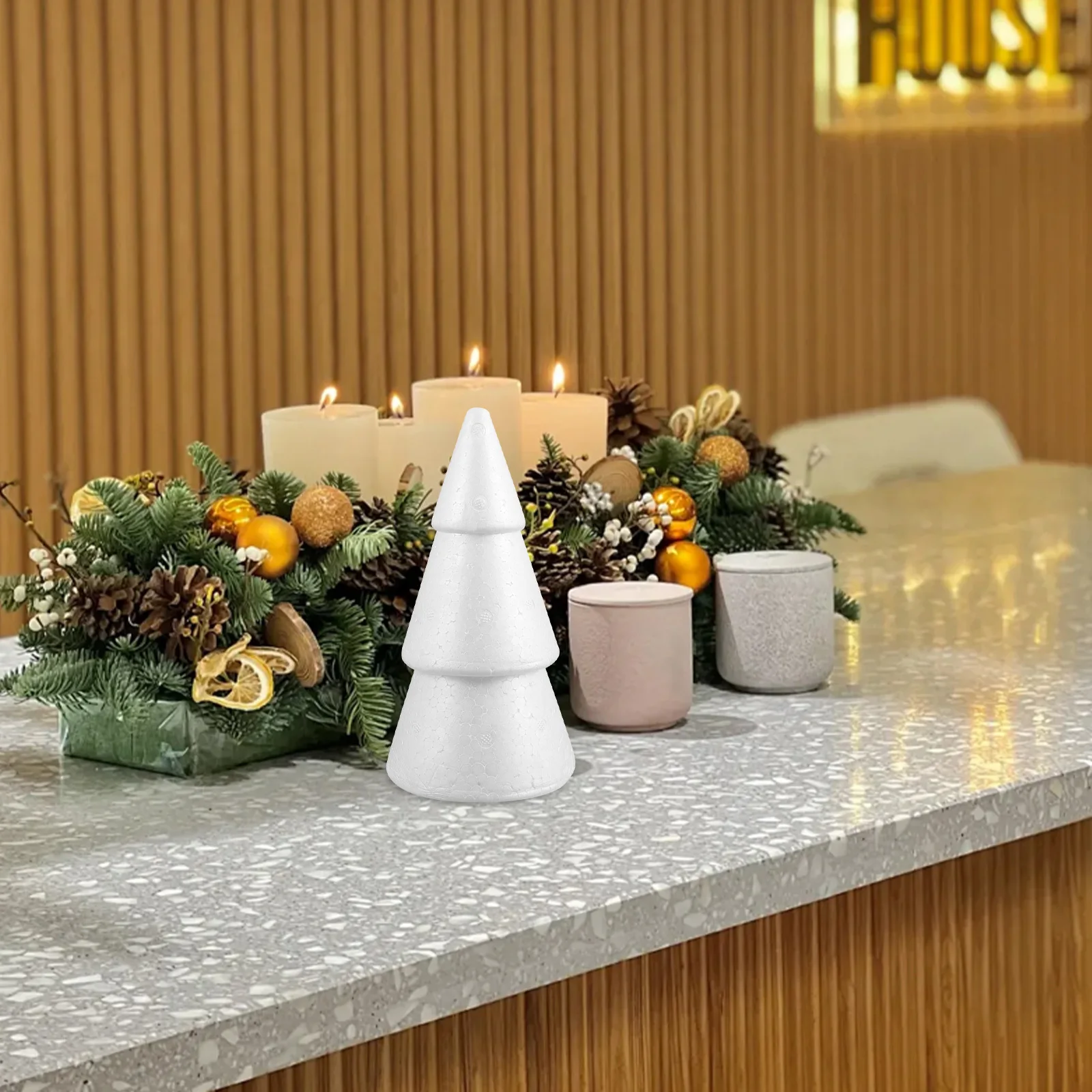 

2 Pcs 20cm Polystyrene Craft Cone Christmas Tree Balls Foam Cones Art Project Floral