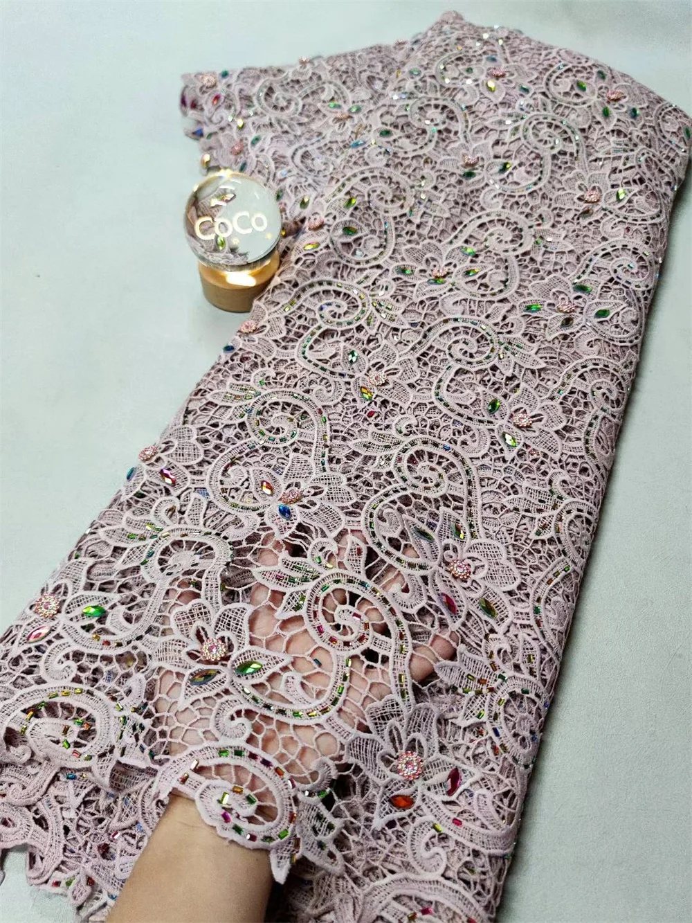 Luxury Laces On Sale 5 Yards Black Lace Fabric High Quality 2025 Nigerian Lace Fabrics Cord Stones Lace Weddings Dresses A1272-1