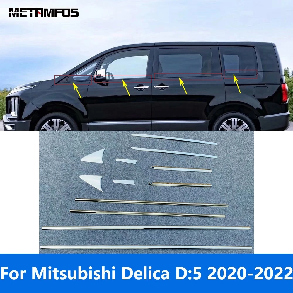 

For Mitsubishi Delica D:5 2020 2021 2022 Stainless Steel Bottom Window Sill Frame Strip Trim Sticker Accessories Car Styling