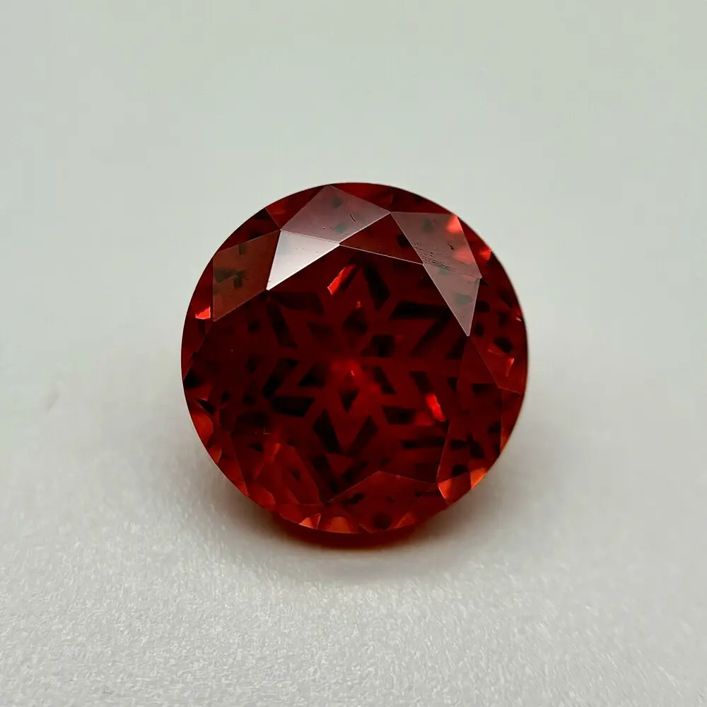 

Round Flowers Cut Loose CZ Gems Garnet Cubic Zirconia Stone For Jewelry Make