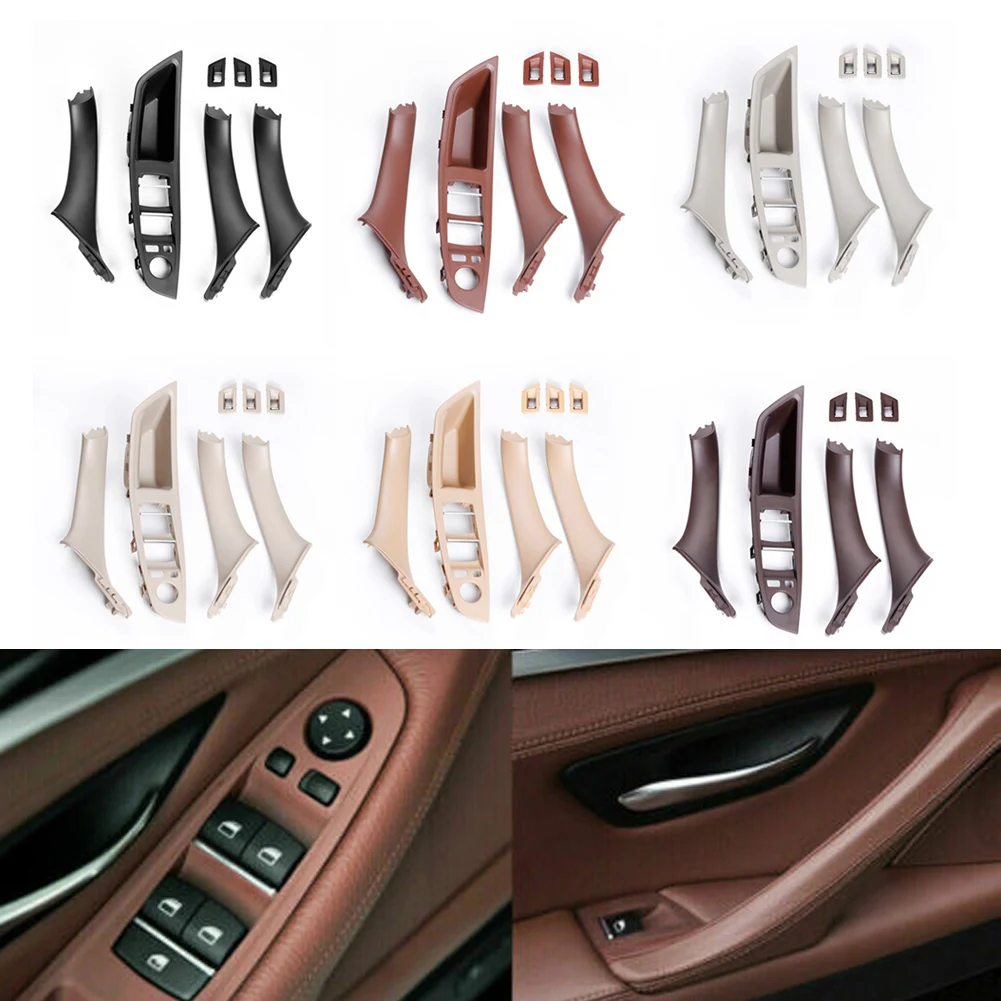 7pcs Car Door Handle Window Lift Switch Button Frame Panel For BMW 5 Series F10 F11 F18 2010 2011 2012 2013 2014 2015 2016 2017