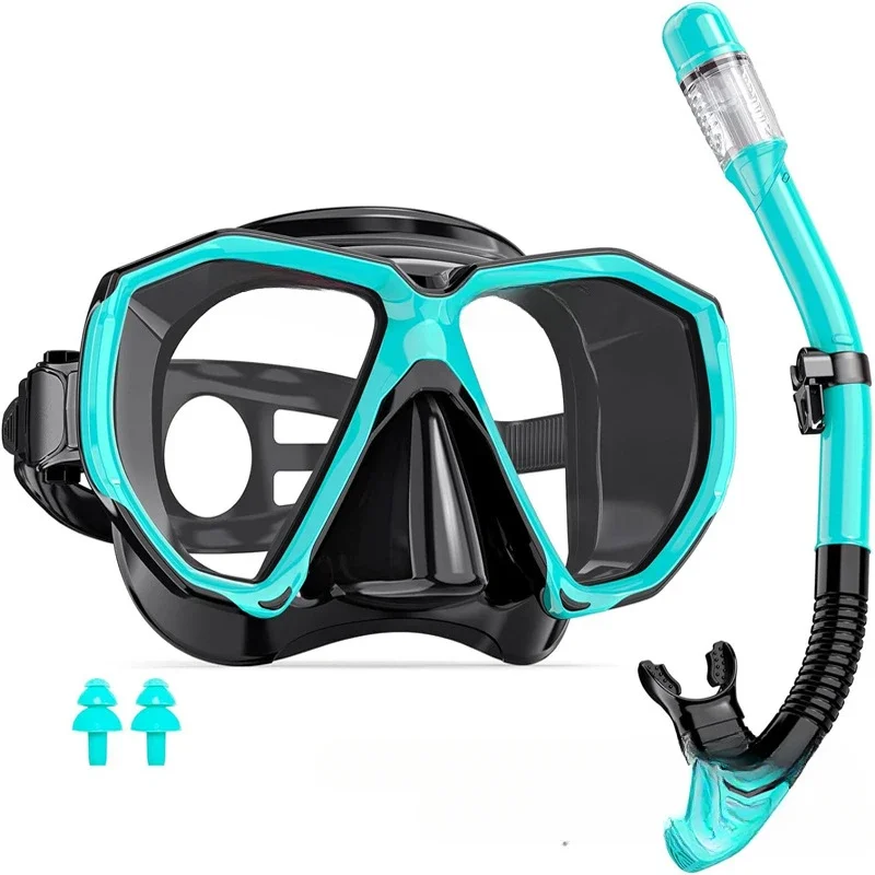 

Diving Goggles Set Snorkeling Set Tempered Glass Diving Goggles Full Dry Snorkel Set Adult