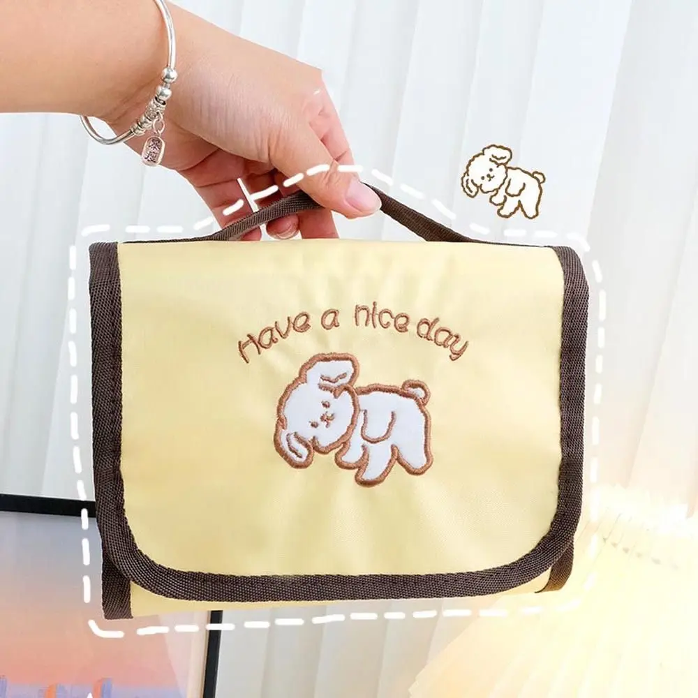 Bolsa de viaje portátil para niñas, bolsa de maquillaje de gran capacidad, bolsa de almacenamiento coreana, bolsa de cosméticos Flod, organizador de artículos de tocador