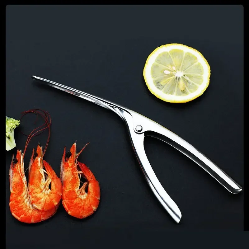 Stainless Steel Shrimp Peeler Prawn Shrimp Deveiner Fishing Knife Lobster Shell Remover Peel Device Kitchen Seafood Tools