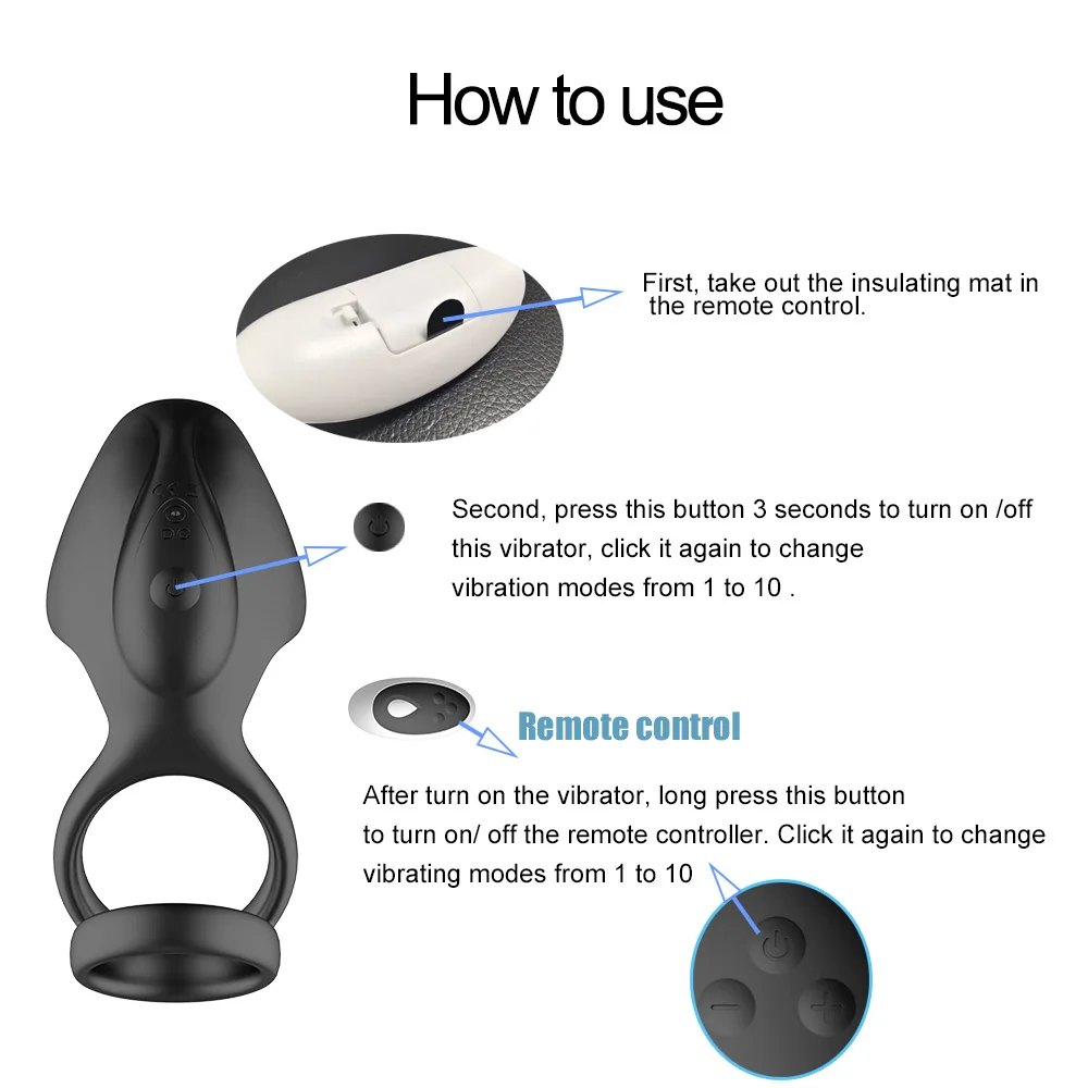 Remote Control Penis Ring Vibrators for Men Male Glans Massager Penis Stimulation Delay Trainer Male Cock Ring Adult Sex Toys